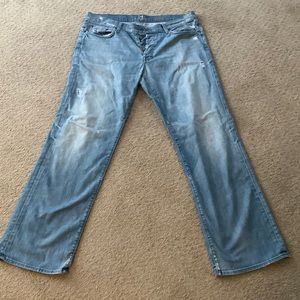 7 For All Mankind 36x32 Distressed Jeans